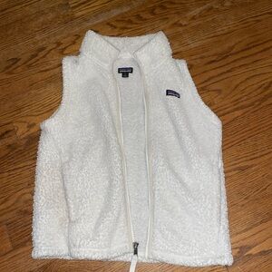Kids White Fleece Vest